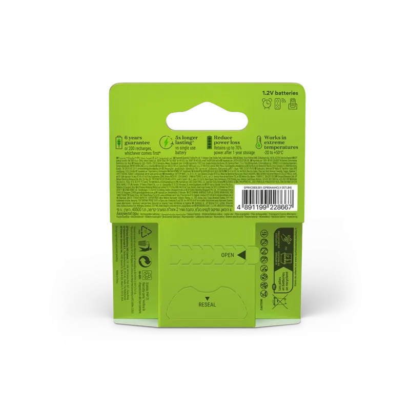 GP Recharge AAA-batteri 800mAh 4-pack