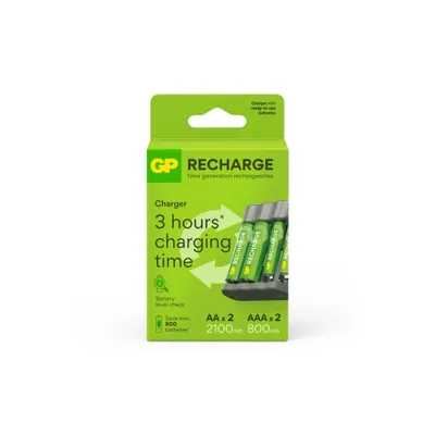 GP Recharge Batteriladdare (2xAA+2xAAA)