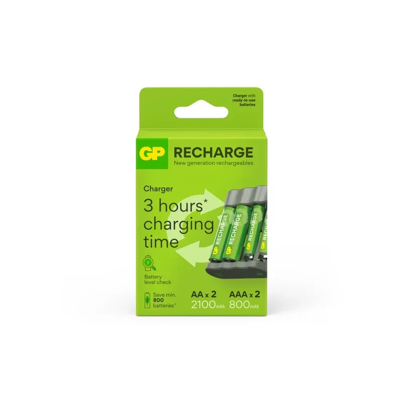 GP Recharge Batteriladdare (2xAA+2xAAA)
