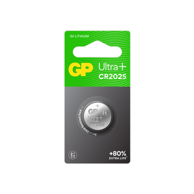 GP Ultra Plus Litium Knappcell CR2025 3V