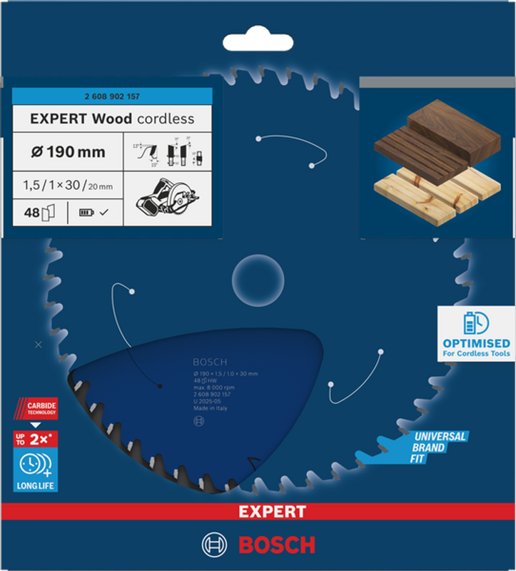 Bosch EXPERT Wood Cirkelsågklinga 190x1,5/1x30mm 48T