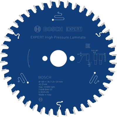 Bosch EXPERT High Pressure Laminate Cirkelsågklinga 140x1,8/1,3x20mm 42T