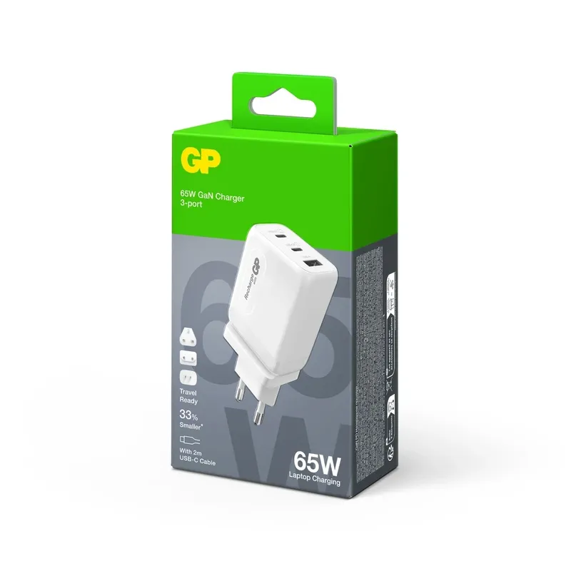 GP Väggladdare 2xUSB-C + USB-A 65W