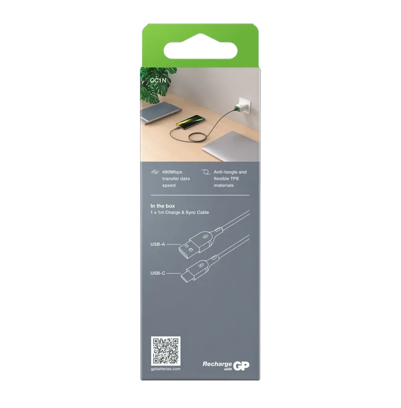GP Laddkabel USB-A till USB-C 1m 18W