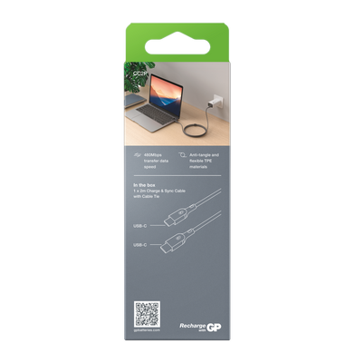 GP Laddkabel USB-C till USB-C 2m 100W
