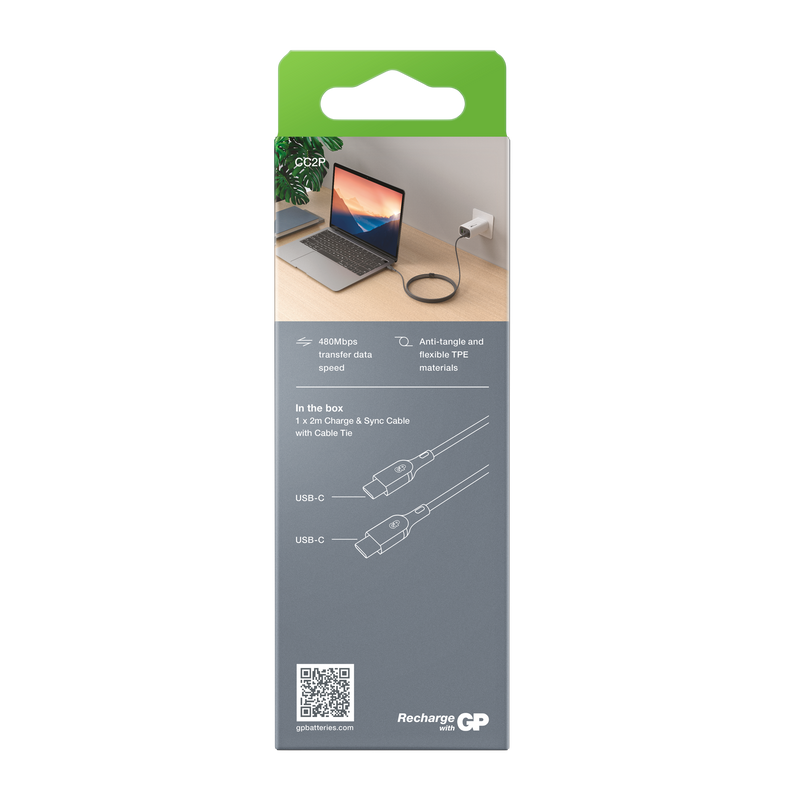 GP Laddkabel USB-C till USB-C 2m 100W