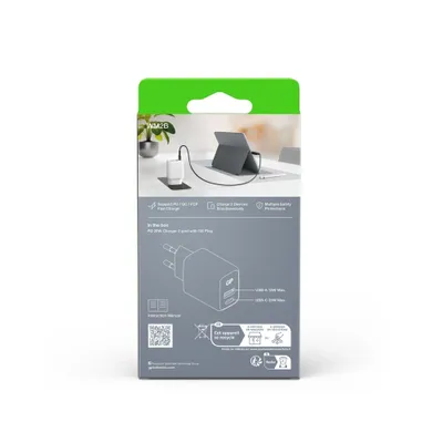 GP Väggladdare USB-C + USB-A 20W