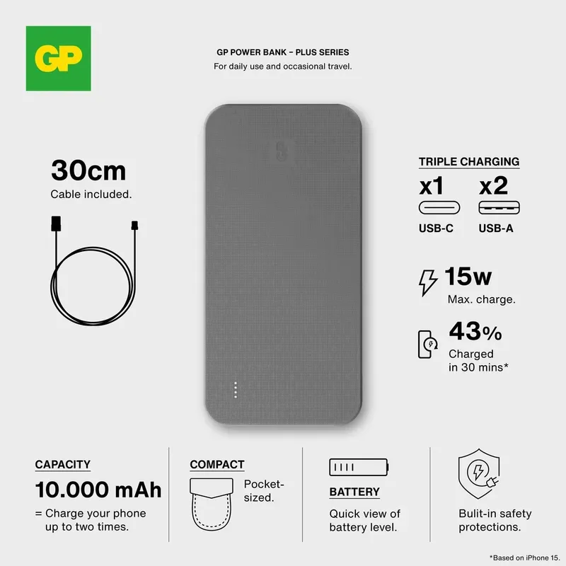 GP Powerbank Plus 10000mAh Black