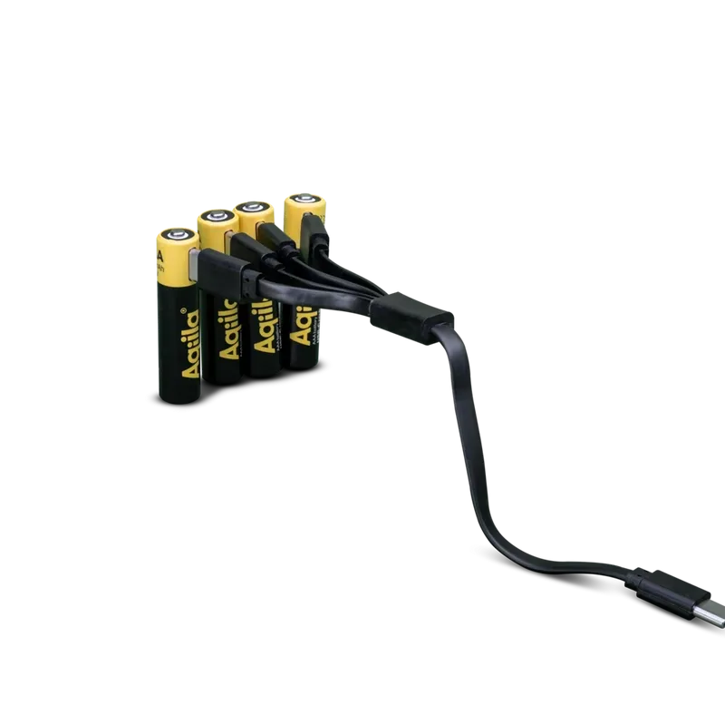 Aqiila Uppladdningsbart USB-C Lithium Batteri AA 1,5V 4-pack