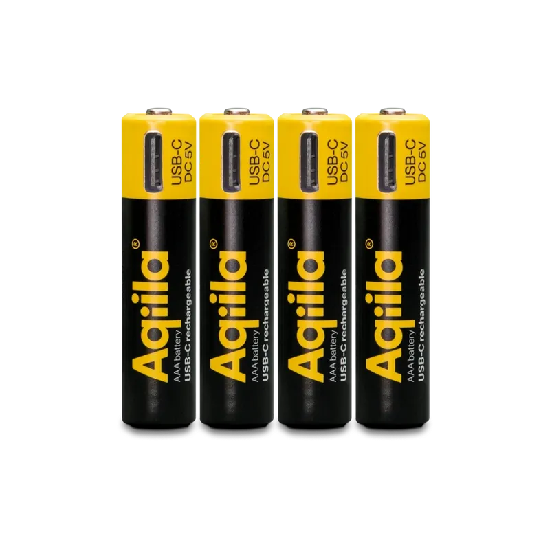Aqiila Uppladdningsbart USB-C Lithium Batteri AA 1,5V 4-pack
