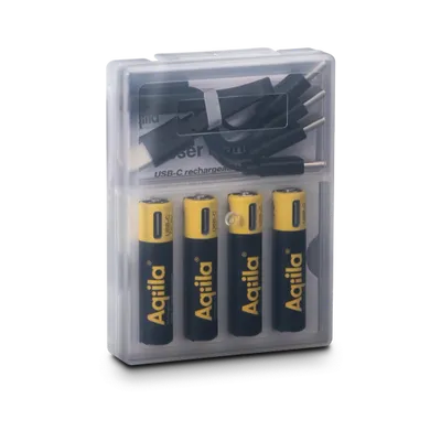 Aqiila Uppladdningsbart USB-C Lithium Batteri AA 1,5V 4-pack