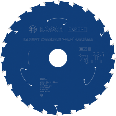 Bosch EXPERT Construct Wood Cirkelsågklinga 190x1,6/1x30mm 24T