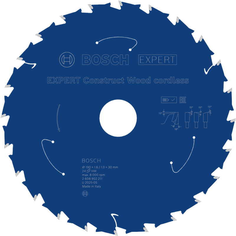Bosch EXPERT Construct Wood Cirkelsågklinga 190x1,6/1x30mm 24T