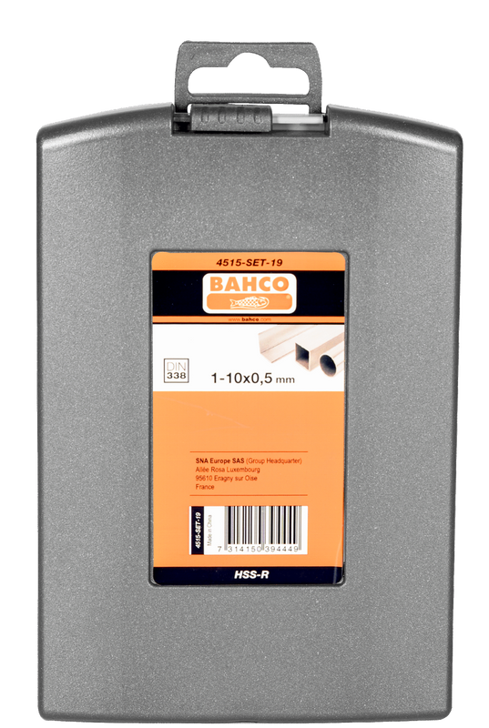 Bahco 4515 Borrsats Metall HSS-R 1-10mm 19 delar