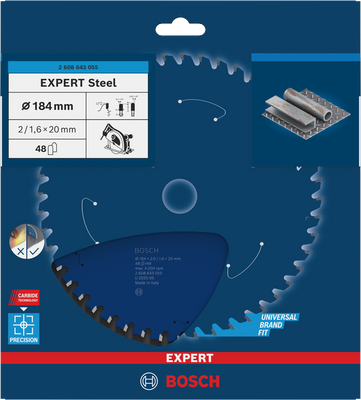 Bosch EXPERT Steel Cirkelsågklinga 184x2/1,6x20mm 48T