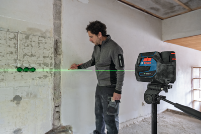 Bosch GCL 12V-50-22 CG Krysslaser m. Lodpunkter Grön 12V (1x2,0Ah)