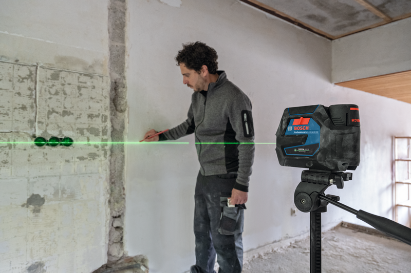 Bosch GCL 12V-50-22 CG Krysslaser m. Lodpunkter Grön 12V (1x2,0Ah)