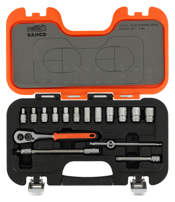 Bahco S160 Hylsnyckelsats 1/4" 16 delar