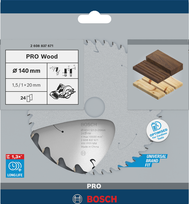 Bosch PRO Wood Cirkelsågklinga 140x1,5x20mm 24T