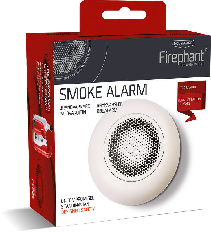 Housegard Firephant Brandvarnare Vit