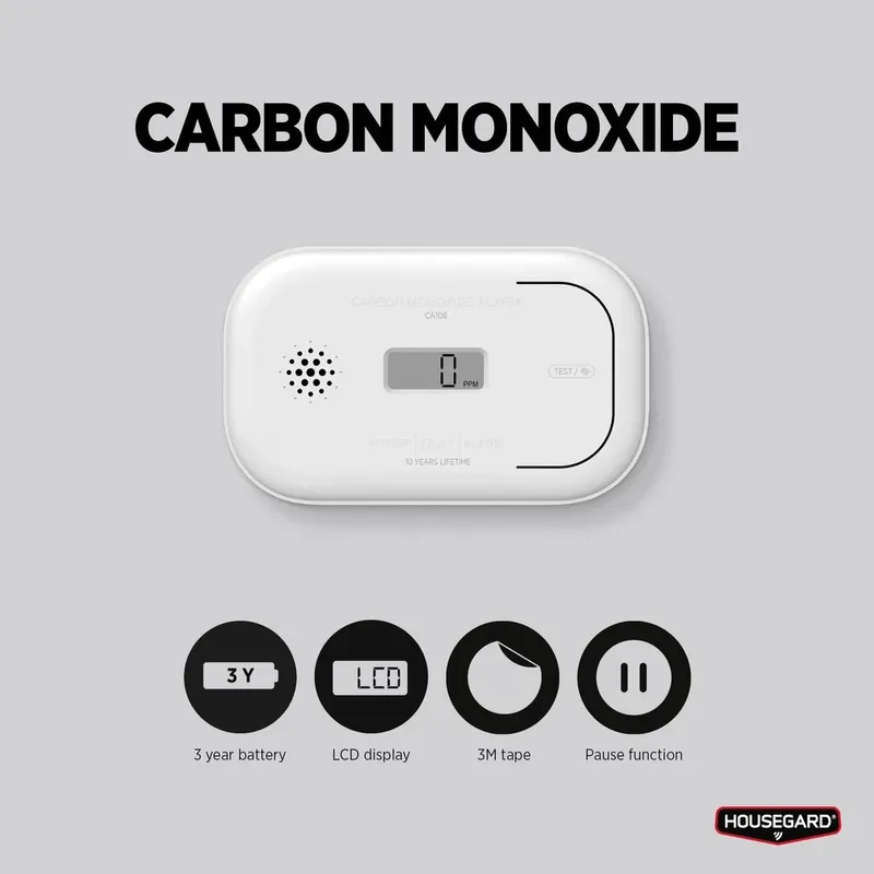 Housegard CA108 Kolmonoxidlarm med LCD-display