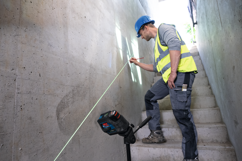 Bosch GCL 12V-50-22 CG Krysslaser m. Lodpunkter Grön 12V (1x2,0Ah)