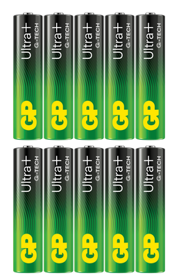 GP Batteries Ultra Plus Alkaline AAA G-TECH 10-pack