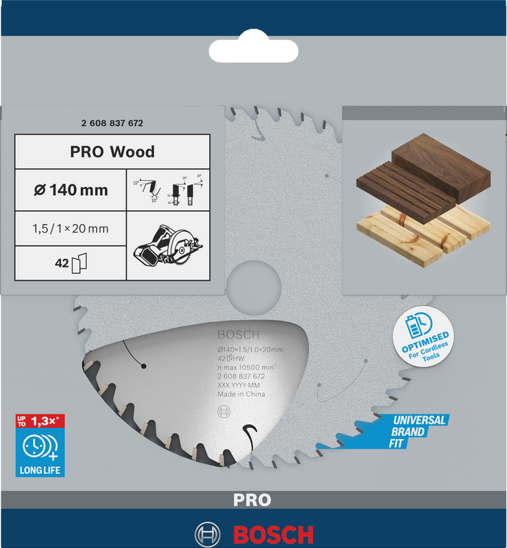Bosch PRO Wood Cirkelsågklinga 140x1,5x20mm 42T
