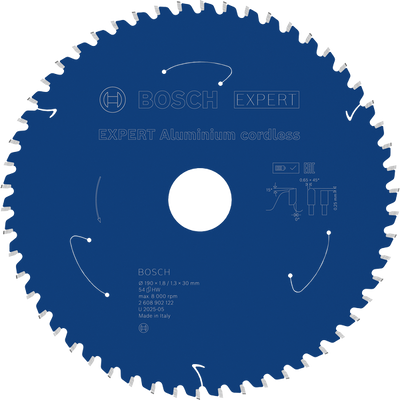 Bosch EXPERT Aluminium Cirkelsågklinga 190x1,8/1,3x30mm 54T