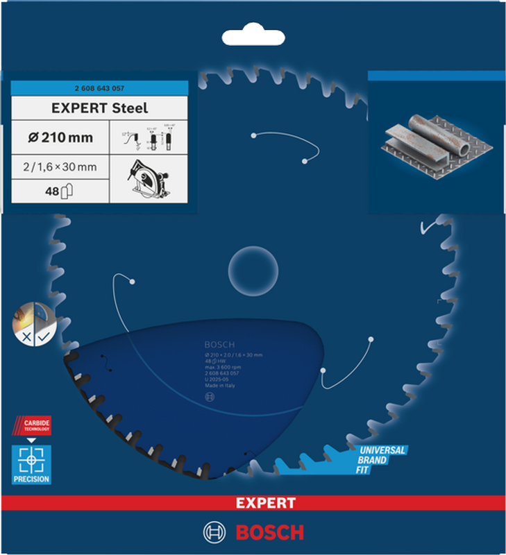 Bosch EXPERT Steel Cirkelsågklinga 210x2/1,6x30mm 48T