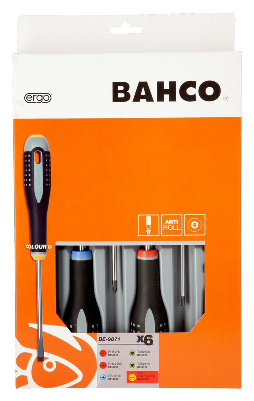 Bahco BE-9871 Skruvmejselsats Ergo 6 delar