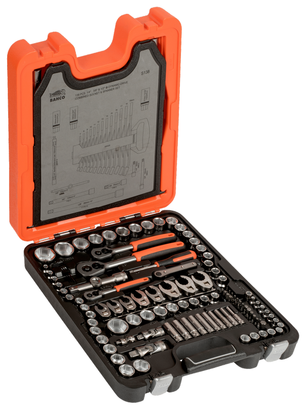 Bahco S138 Hylsnyckelsats 1/4, 3/8, 1/2, 138 delar