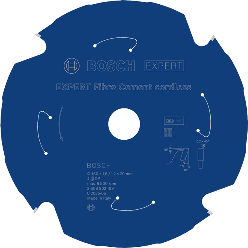 Bosch EXPERT Fibre Cement Cirkelsågklinga 160x1,8/1,2x20mm 4T