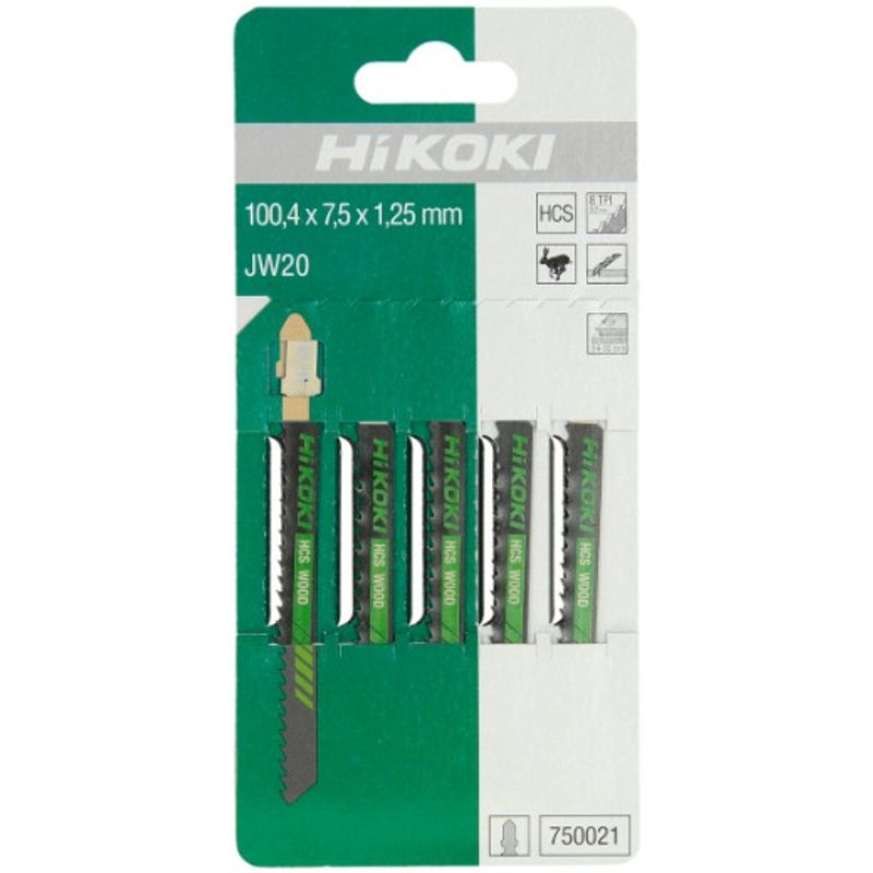 HiKOKI JW20 Sticksågsblad Trä 100,4x9,5mm (8TPI) 5st