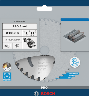 Bosch PRO Steel Cirkelsågklinga 136x1,6x20 mm 30T