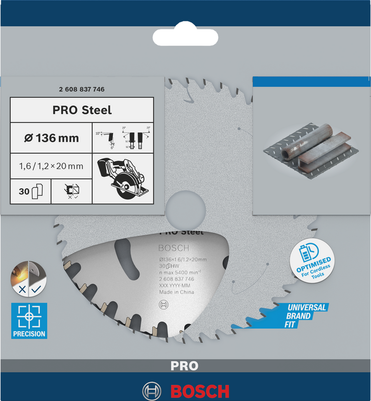 Bosch PRO Steel Cirkelsågklinga 136x1,6x20 mm 30T