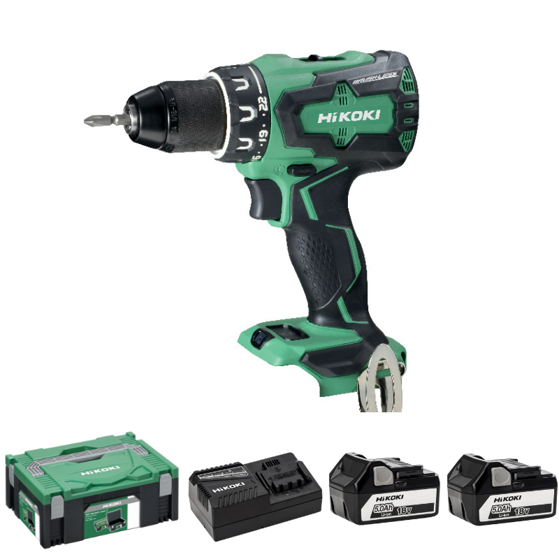 HiKOKI DS18DBSL(S) Borrskruvdragare 18V (2x5,0Ah)
