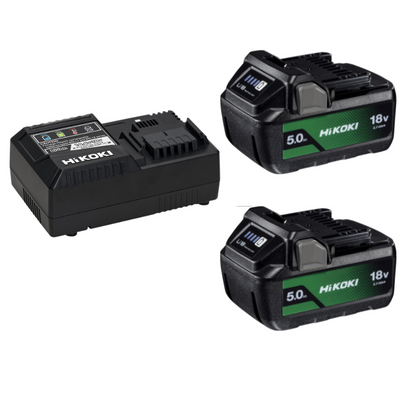 HiKOKI Laddpaket Med Indikator 18V (2x5,0Ah)