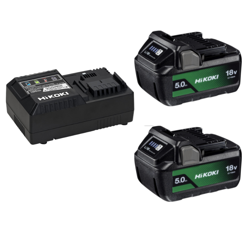 HiKOKI Laddpaket Med Indikator 18V (2x5,0Ah)