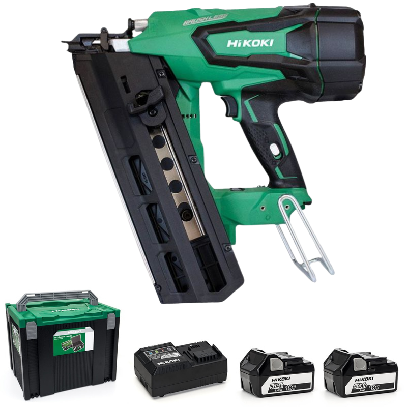 HiKOKI NR1890DBRL Spikpistol 18V 50-90mm (2x5,0Ah)
