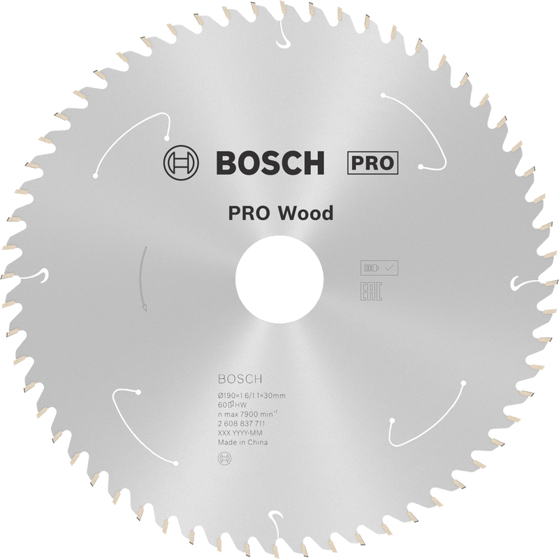 Bosch PRO Wood Cirkelsågklinga 190x1,6x30 mm 60T