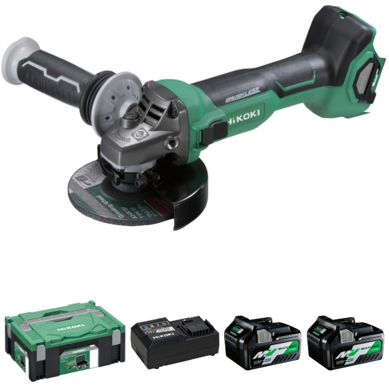 HiKOKI G3613DA Vinkelslip 125MM 36V (2x2,5Ah)