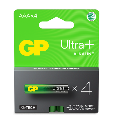 GP Batteries Ultra Plus Alkaline AAA G-TECH 4-pack