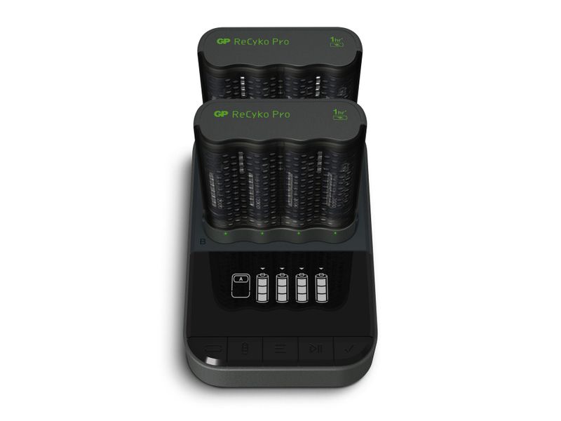 GP ReCyko 2st Hållare med Laddstation inklusive 8st AA 2000mAh Uppladdningsbara Batterier