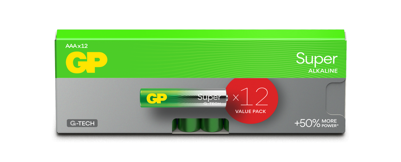 GP Batteries Super Alkaline AAA-Batteri G-TECH 12-pack