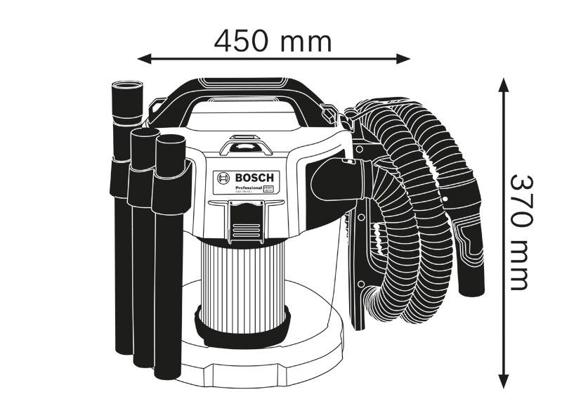 Bosch GAS 18V-10 L Dammsugare Våt/torr 18V L-Klass