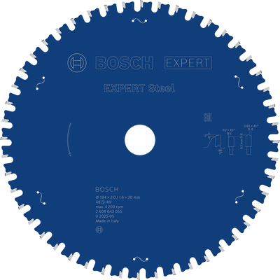 Bosch EXPERT Steel Cirkelsågklinga 184x2/1,6x20mm 48T