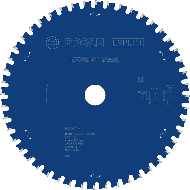 Bosch EXPERT Steel Cirkelsågklinga 184x2/1,6x20mm 48T