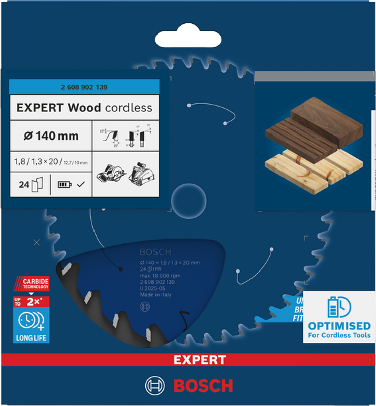 Bosch EXPERT Wood Cirkelsågklinga 140x1,8/1,3x20mm 24T