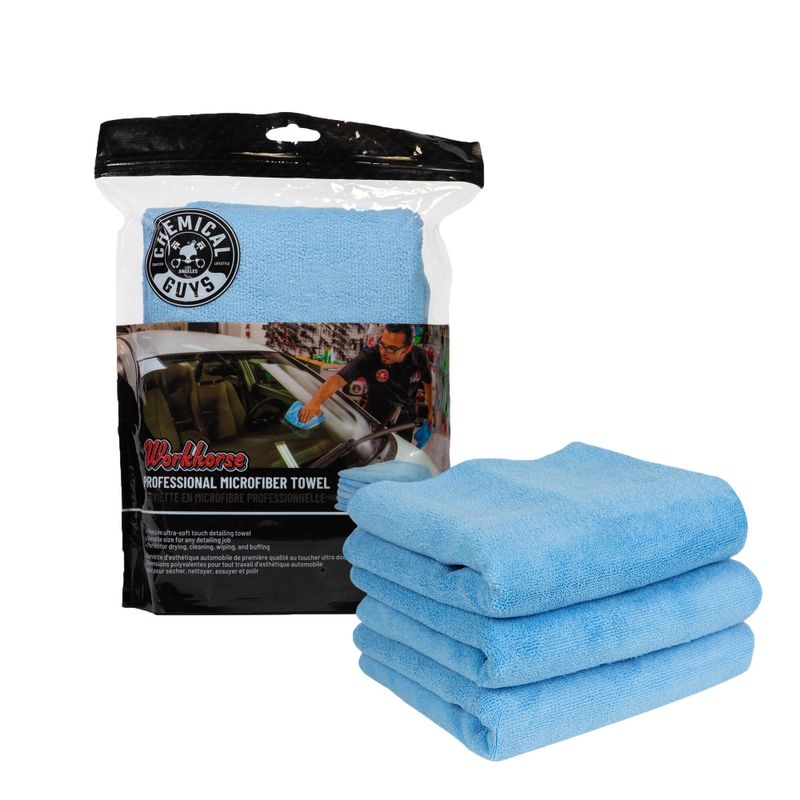 Mikrofiberduk Chemical Guys Workhorse Blå 3-pack